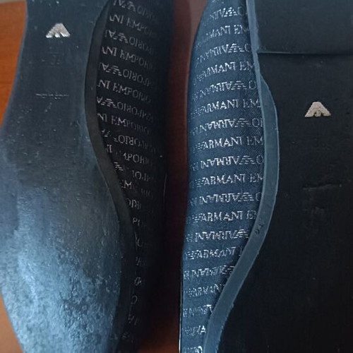 Emporio Armani ballerinas size 38 like new, black with silver details