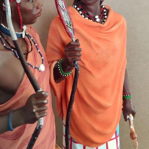 Maasai Warriors Statue collectible, like new, numbered edition