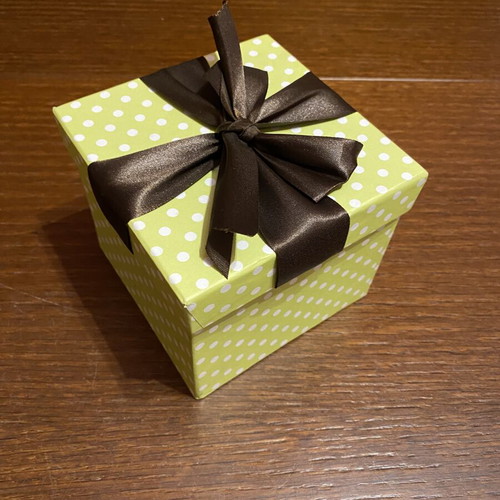Decorative gift box with satin bow like new, 12x12x10cm