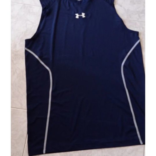 Under Armour men's sleeveless sports shirt used, blue, size M