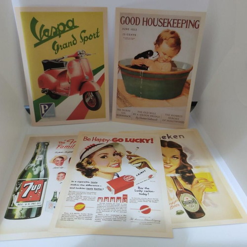Vintage collection of 32 promotional postcards 10x14cm