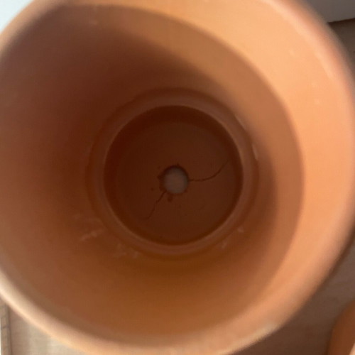 Deroma terracotta flower pots with hole made in Italy, set of 10