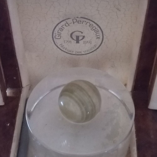 Girard-Perregaux anniversary table clock with green onyx ball