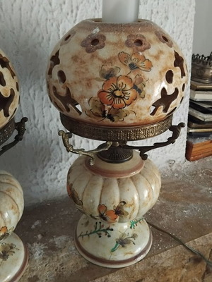 Φωτιστικά πορσελάνη ρουστικ μεταχειρισμένα, σετ 2