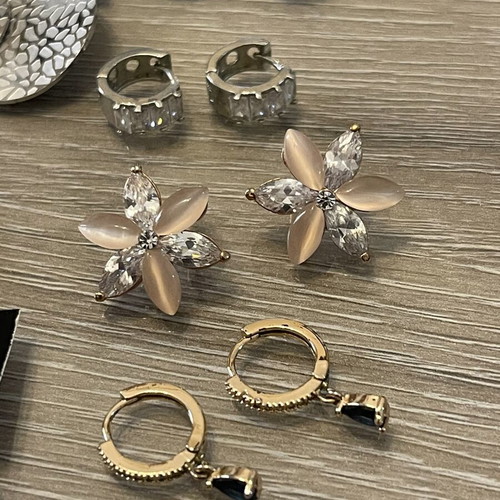 Earrings set of seven pairs stainless steel used