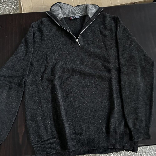 Funky Buddha men's knit sweater with zipper like new, black, size M