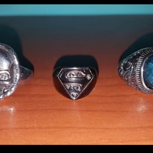 Rings set with mixed metals and stainless steel stone, new