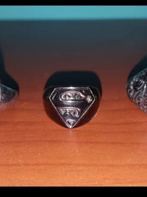 Rings set with mixed metals and stainless steel stone, new