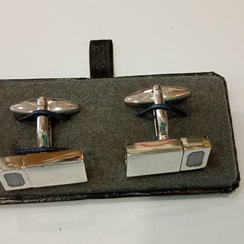 Ascot cufflinks new, silver stainless steel