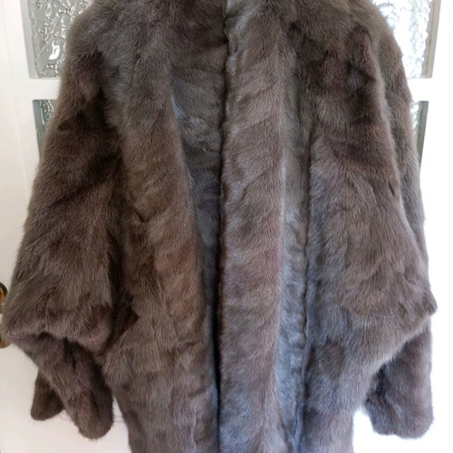 Mink fur like new, gray, sizes M and L