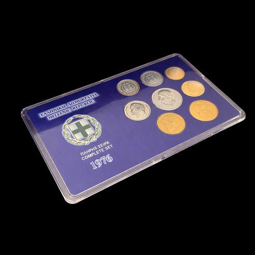Collectible coin set Hellenic Republic 1976 like new