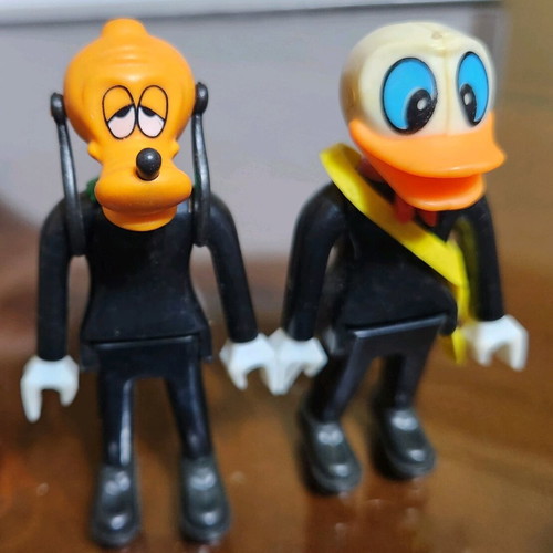 Vintage Disney Pyroplast Donald Duck and Goofy figures used