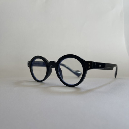 Unisex round reading glasses, black, +2.00 and +2.50