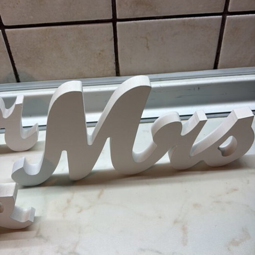 Wooden decorative letters Mr & Mrs like new, set of 3 pieces