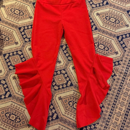Fitted red pants new, size S