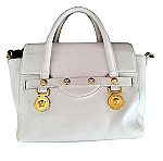  Δερμάτινη λευκή τσάντα Versace Palazzo Empire