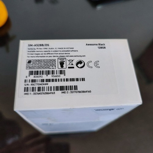 Samsung A52S 5G box used with warranty card and quick start guide
