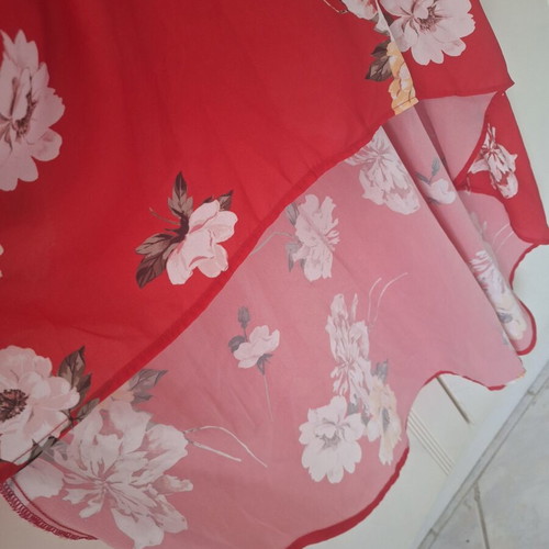 Maxi floral dress Tally Weijl with asymmetric hem size M like new, red