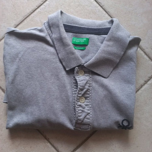 United Colors of Benetton Polo Muscle Fit γκρι XL σε πολύ καλή κατάσταση