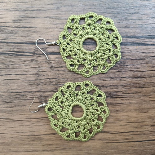 Handmade crocheted earrings, unique designs