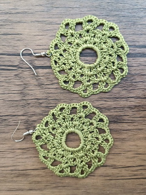 Handmade crocheted earrings, unique designs