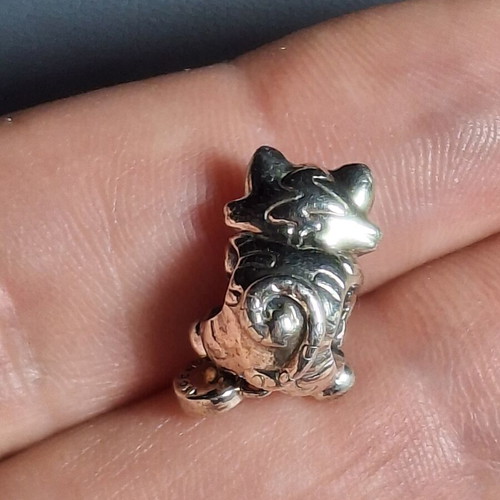 Pandora charm cat silver