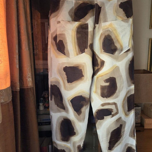 Silk pants Massimo Dutti Limited Edition like new, beige and brown, size L
