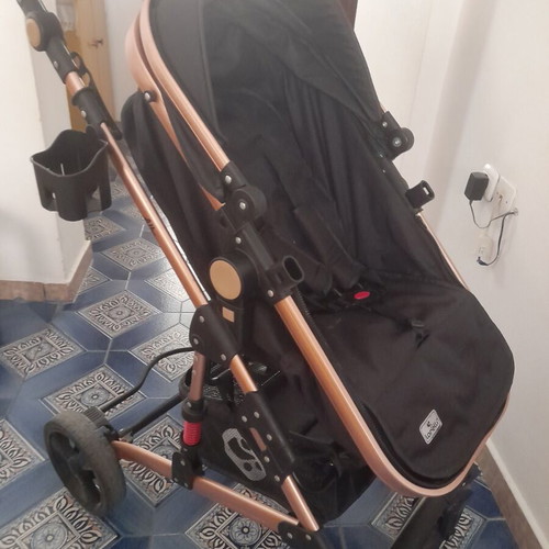 Lorelli Baby Stroller like new, black fabric with rose gold frame