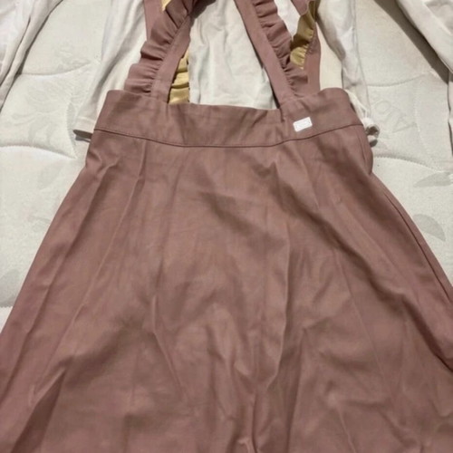 Girls' set for 14 years like new, pink salopette and white blouse