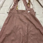 Girls' set for 14 years like new, pink salopette and white blouse