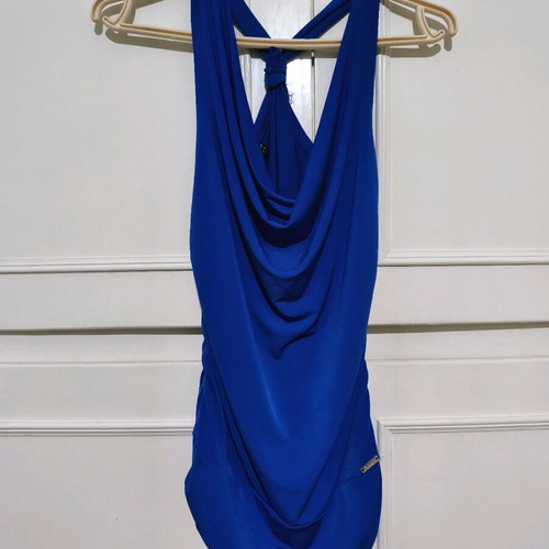 Sarah Chole blue draped blouse like new, small-medium
