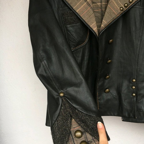 Vintage leather jacket Milestone like new, size 38, brown and beige