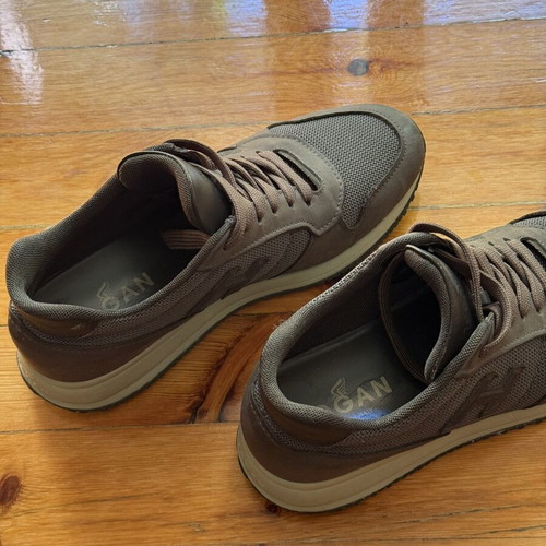 Hogan Brown Leather and Mesh Sneakers used, UK 6 EU 40