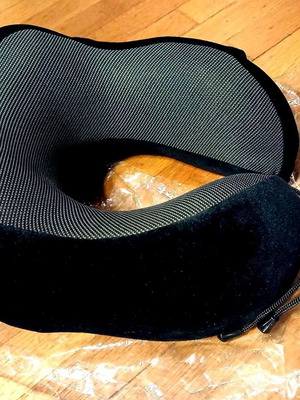 Memory Foam Neck Pillow Anatomical New Travel Black