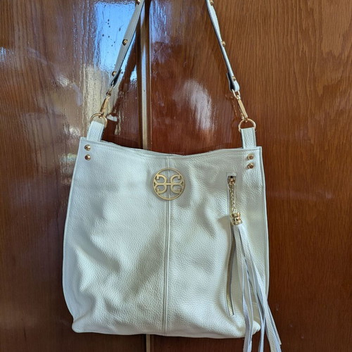Bonendis leather shoulder bag used, white