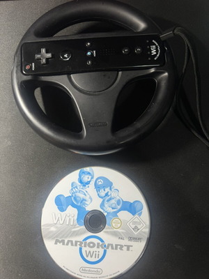 Wii Mario Kart σετ μεταχειρισμένο με χαλασμένο Wii χειριστήριο