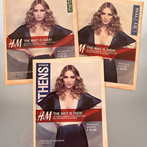 Metro, Athens Voice, City Press newspapers used, April 2007 with Madonna