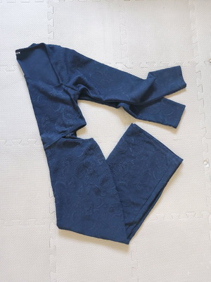 Blue long-sleeve Zara dress size M with cut out and embossed design like new