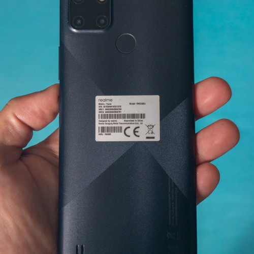 Realme C21Y Black Dual SIM smartphone used with case and charger