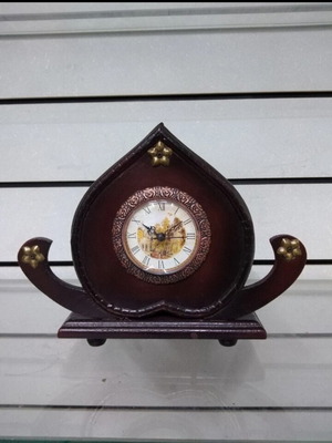 Wooden table clock new, brown color, analog