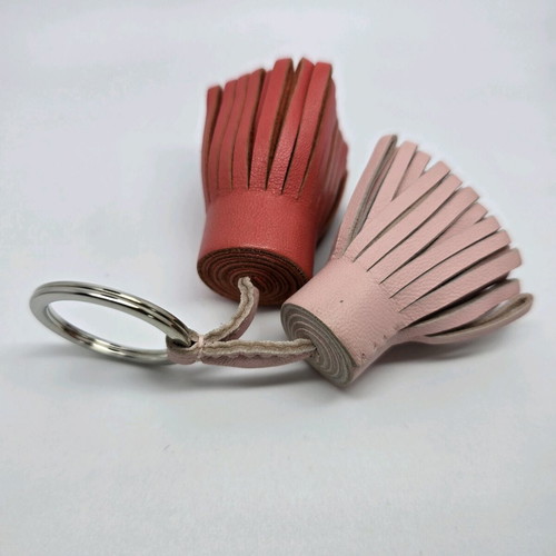 Hermes Carmen mini twin keyfob like new, red and pink