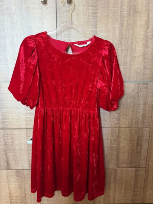 Velvet red dress H&M like new, for 7-8 years old