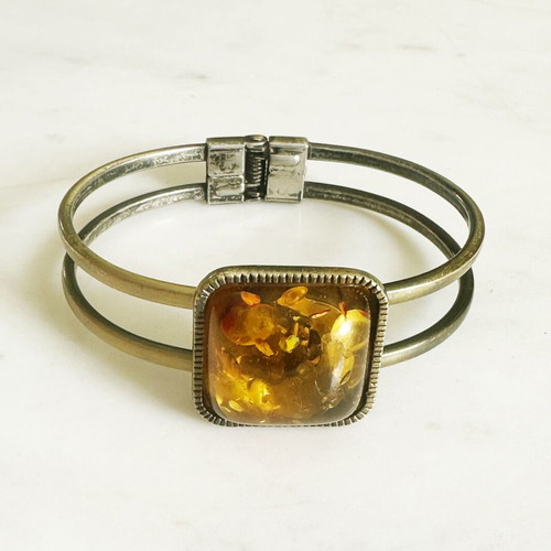 Vintage bracelet with amber 1960s used
