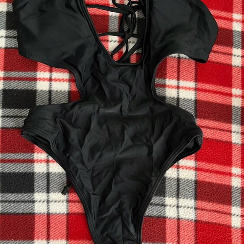 Shein black one-piece swimsuit, size M, worn once