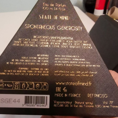 Spontaneous Generosity State of Mind perfume 100ml