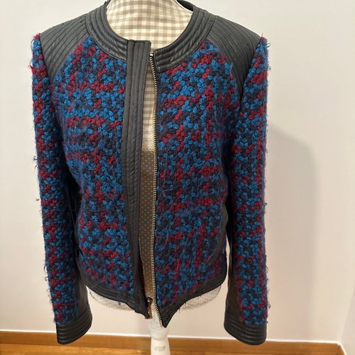 Juicy Couture tweed jacket with leather used, size large