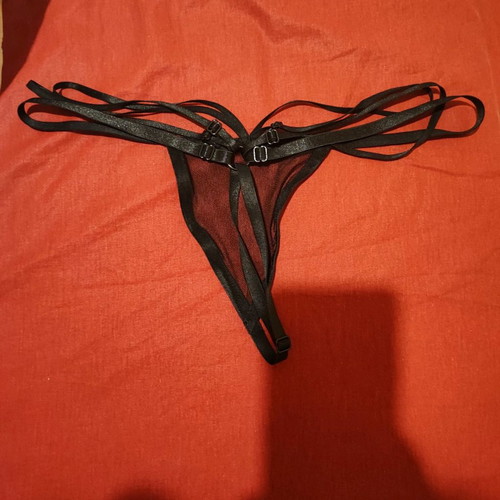 Lingerie set mesh with adjustable size, new, black