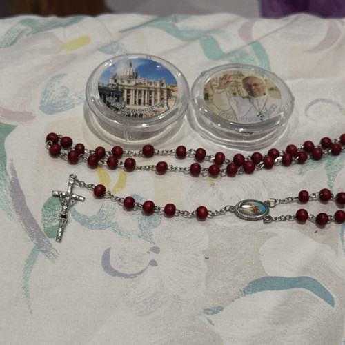Rosario from Rome bracelet new, rosewood, 45 cm