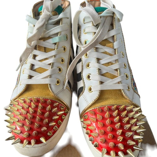 Christian Louboutin Lou Spikes sneakers μεταχειρισμένα, μέγεθος 37, μαύρα και πολύχρωμα