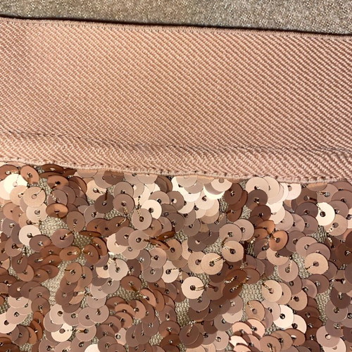 Forever 21 mini skirt new with sequins, size L, beige gold